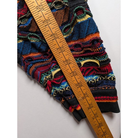 Coogi Sweater Mens XXL 2XL Light Multicolor 3D Knit Cotton Vintage 90s Australia - Picture 4 of 12